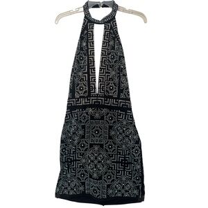 AKIRA Black Rhinestone Embellished Mini Dress